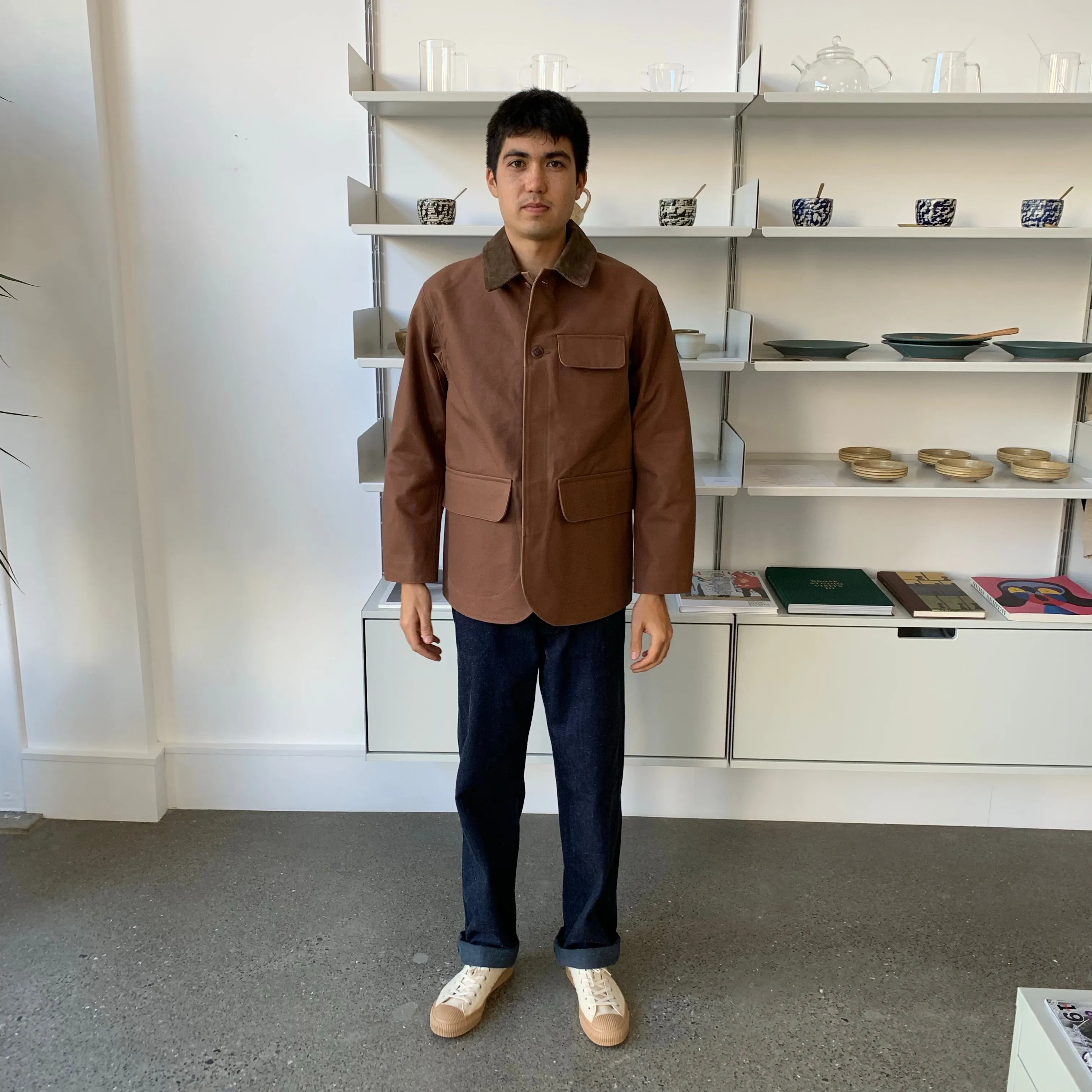 Oiled-Duck Hunting Jacket in Brown