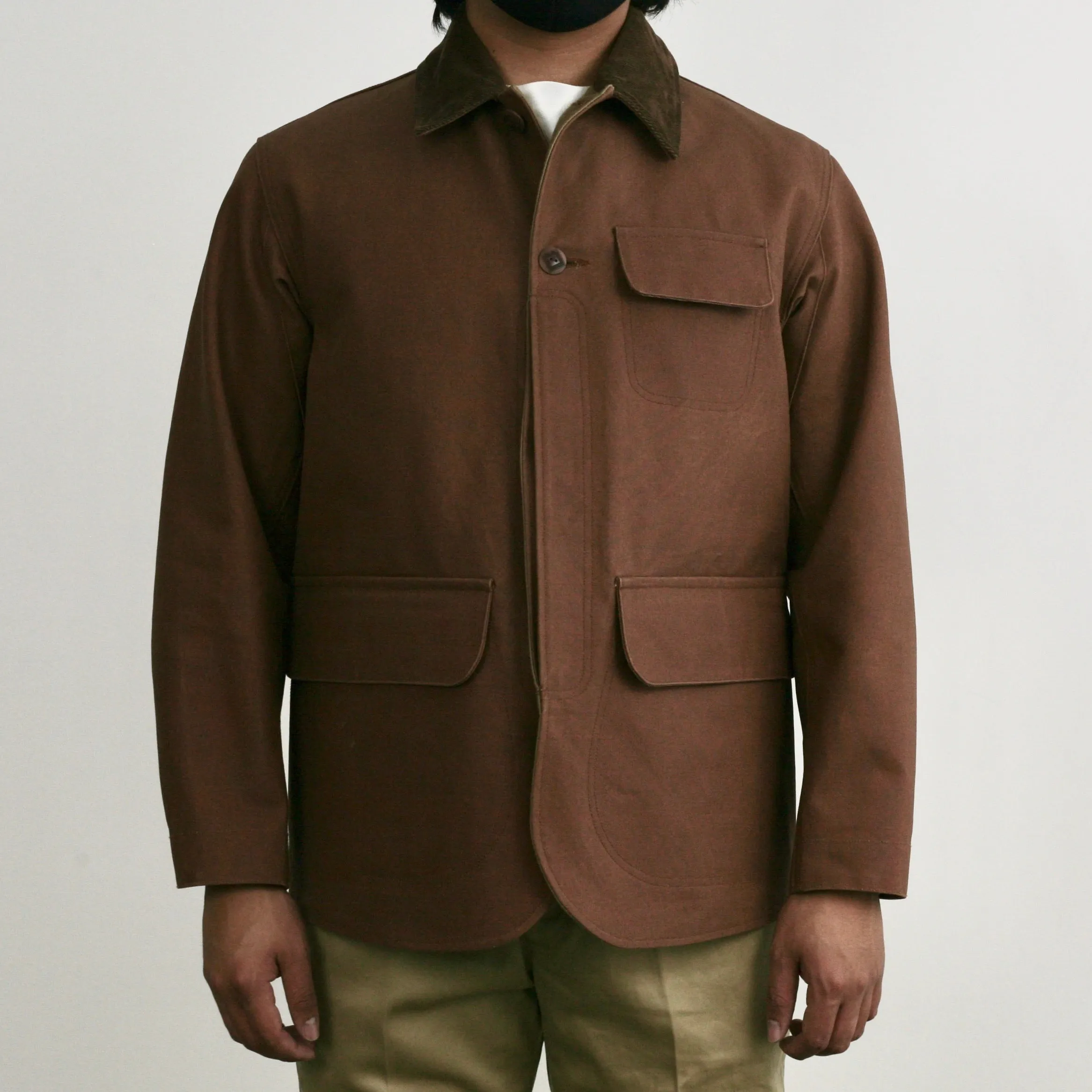 Oiled-Duck Hunting Jacket in Brown